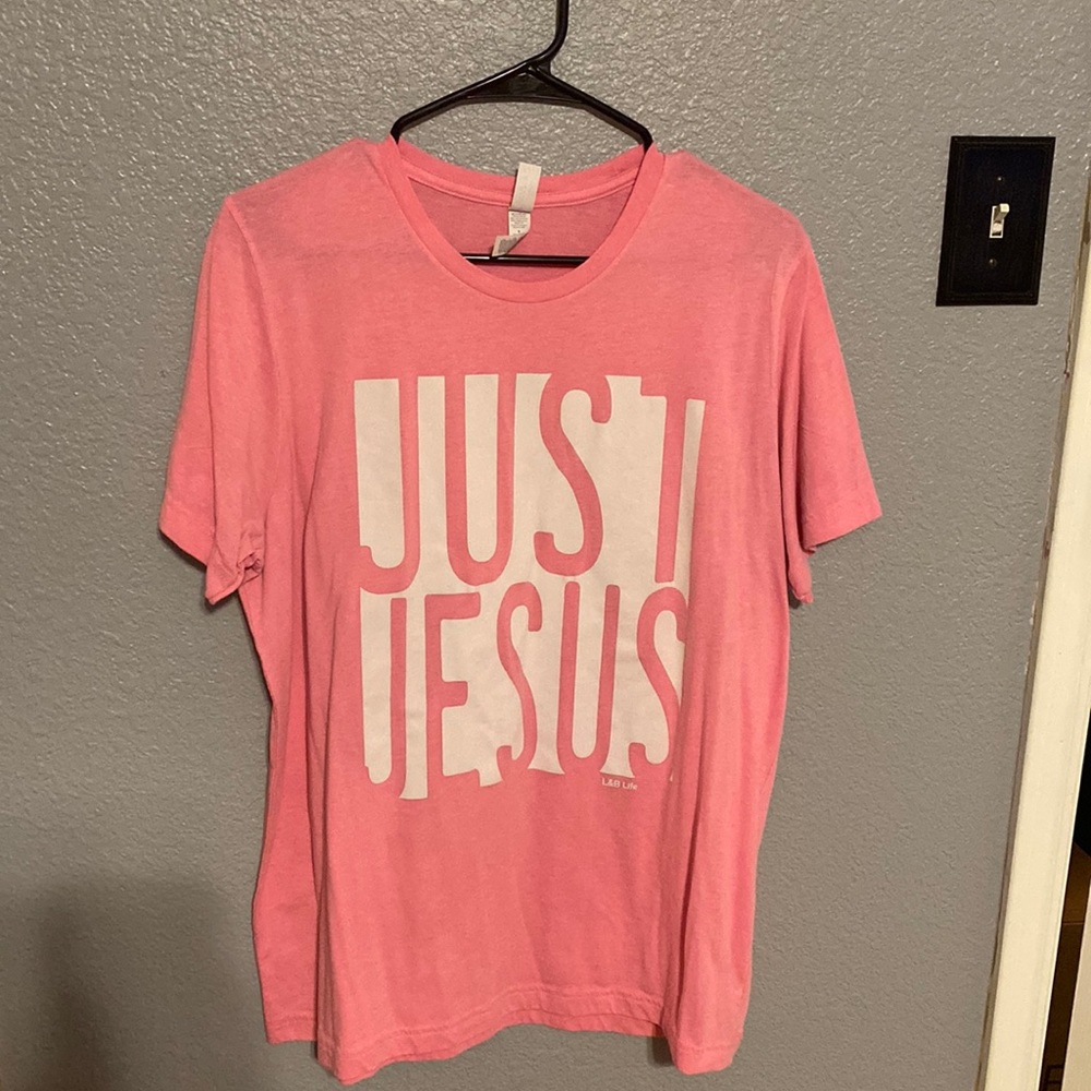 Just Jesus tshirt. Bubblegum pink. Soft.